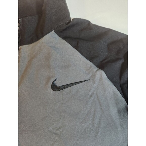 Nike Dri Fit Jacket Men Size Large Full Zip Gray/Black Pockets Swoosh Logo - Picture 2 of 11